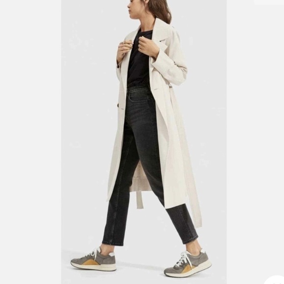 Everlane The Drape Trench Coat Jacket Sandstone Lightweight NWT - Picture 3 of 16